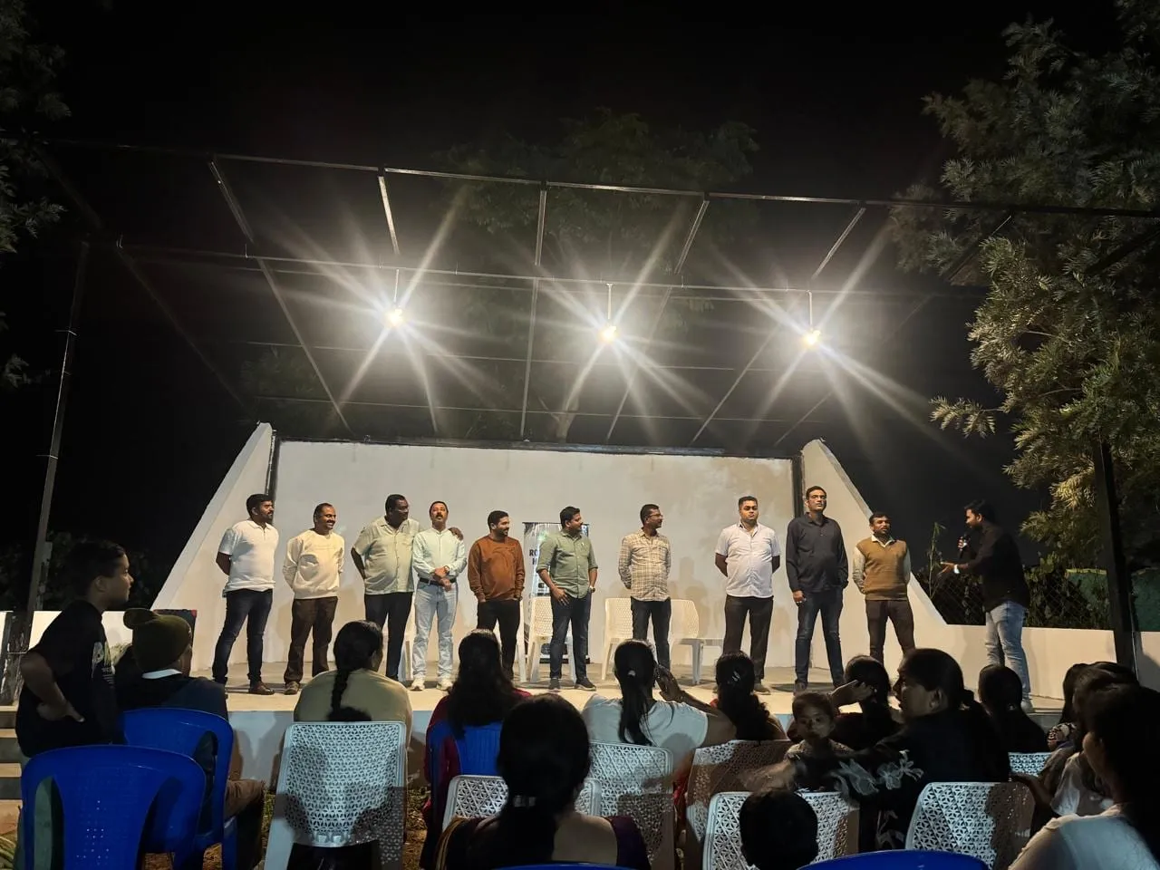 An evening on the floodlit open-air stage